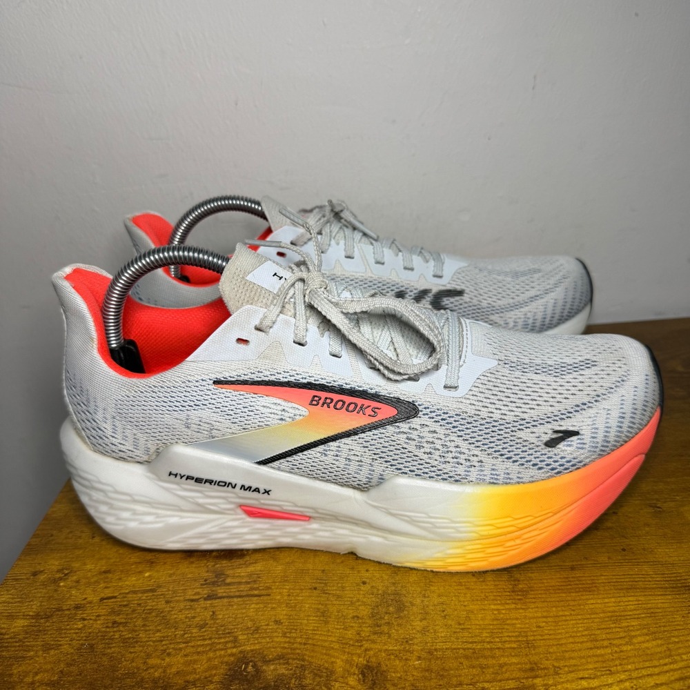 Brooks Hyperion Max 2 Running Shoes Men's Size 9 White Orange 1104341D443